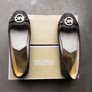 Michael kors brown leather flats